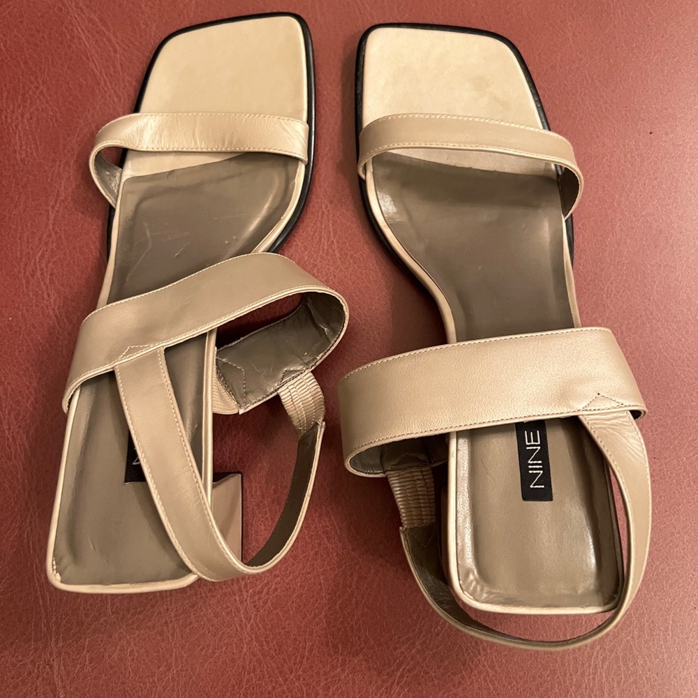 Nine West Tan Strappy Heeled Sandals (Size 9.5M)